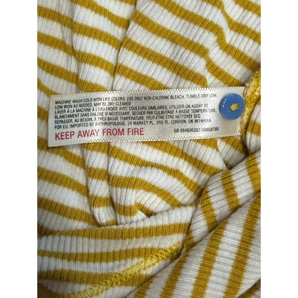 Anthropologie Pure + Good Striped Henley Dress Yellow XS - Picture 6 of 9